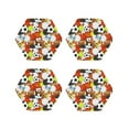thumbnail image 1 of Naloa Colorful Balls Leather Coasters for Drinks, Durable Drink Coasters 4 Set for Tabletop Protection, Luxurious Home Décor and Housewarming Gift ( {designName})Hexagon, 1 of 6