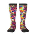 thumbnail image 1 of Naloa Colorful Bananas Knee Socks, High Socks Long Stretchy Sock Women Knee High Stocking, Long Socks for Women, 1 of 6