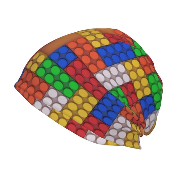 Naloa Colorful Building Blocks A Beanie for Men Women Knitted Unisex Winter Hat Beanies Cap Knit Cuffed Beanies Hats