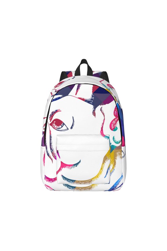 Colorful Bulldog Canvas Backpack for Men Women Rucksack Casual Travel Daypack College Tote Satchel Bookbag for Teens-Medium