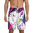 thumbnail image 1 of Naloa Colorful Bulldog Men's Short Pajama Pants, Pj Shorts, Lounge Comfort Shorts-Medium, 1 of 6