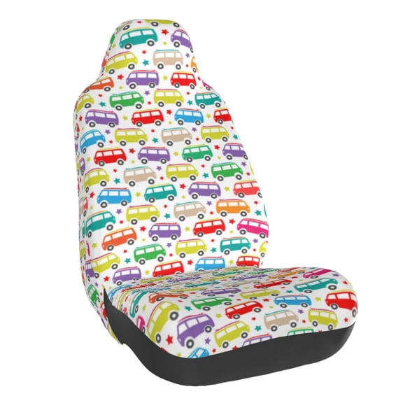 Naloa Colorful Bus Car Seat Covers Universal Front Seat Coves for Car Accessories ,Padded Car Covers for Automotive, SUV, Truck, and Van