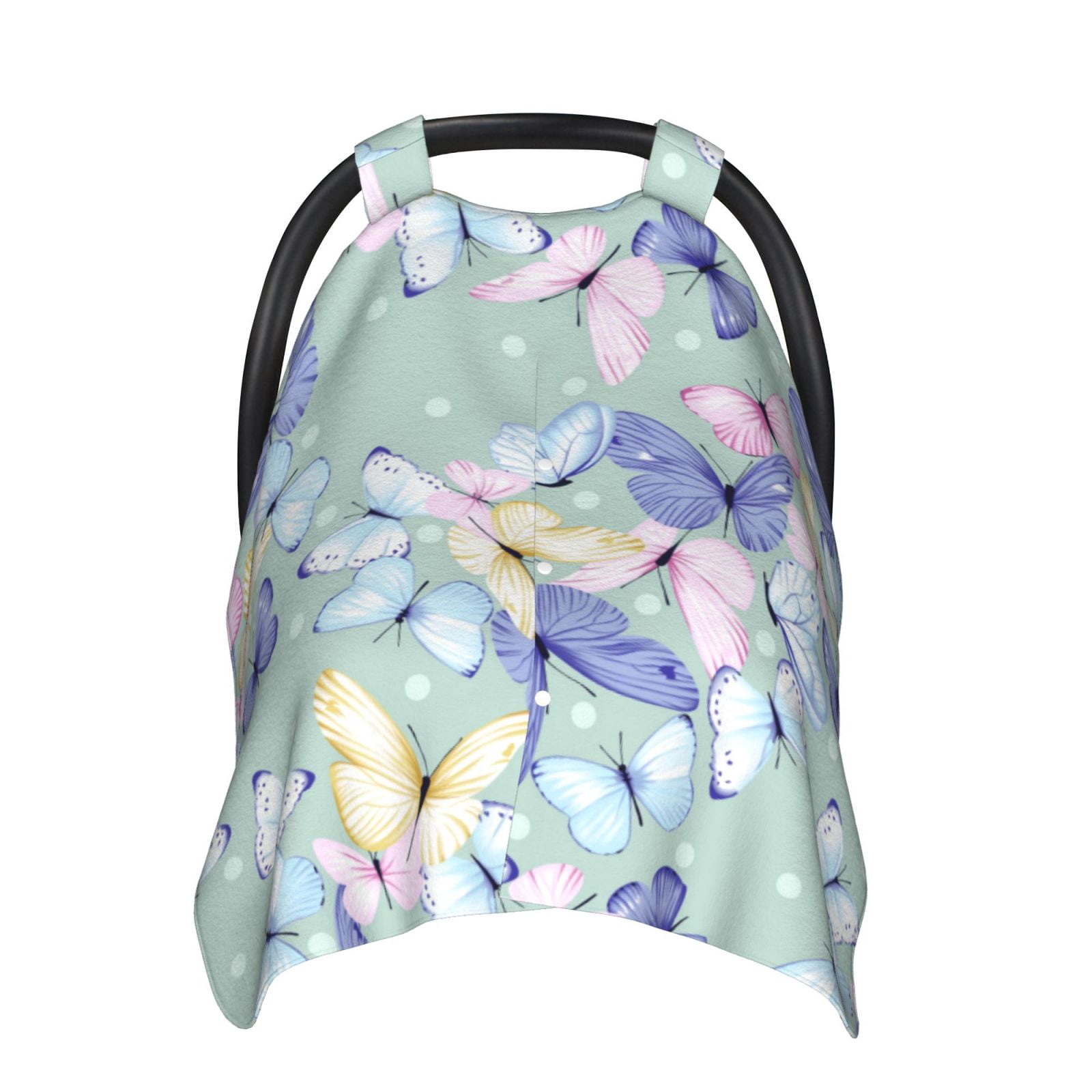 Naloa Colorful Butterfly Baby Car Seat Cover, Breathable Baby Carrier Cover, Multiuse Baby Carrier Cover & Nursing Breastfeeding Cover
