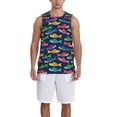 thumbnail image 1 of Naloa Colorful Carp Streamer 1 Basketball Jersey Reversible Men's Mesh Athletic Sports Shirts Training Practice S-4XLLarge, 1 of 6