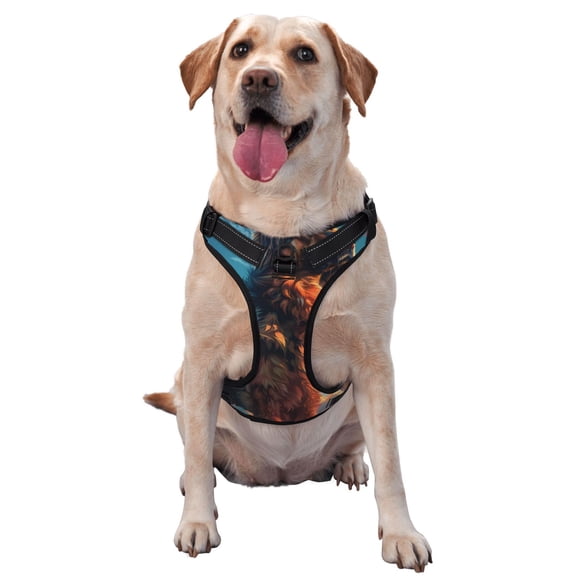 Naloa Colorful Cloud Shepherd Dog Pet Harness Vest with Traction Rope, Adjustable No-Choke Dog Vest for Outdoor, Walking - Large