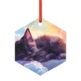thumbnail image 1 of Naloa Colorful Cloud Sleeping Cat Acrylic Santa Tree Decorations Christmas Hanging Pendant for Christmas Winter New Year Party Hanging Decorations-Hexagon, 1 of 7