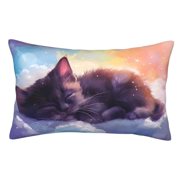 Naloa Colorful Cloud Sleeping Cat Pillow Covers, Throw Pillow Case Cushion Covers,Cushion for Bedroom,Couch,Home-14"x20"