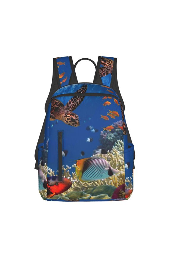Colorful Coral Reef Print Lightweight DayBackpack Suitable for school, work, shopping, travel, etc.