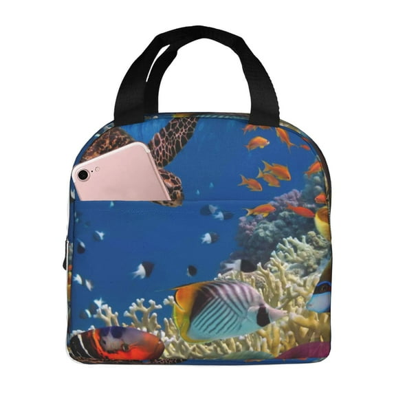 Naloa Colorful Coral Reef Print Lunch Box for Women Men,Insulated Lunch Bag,Lunchbox,Thermal Leakproof Cooler,Reusable Lunch Tote Bag for Work School Travel Picnic