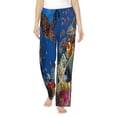 thumbnail image 1 of Naloa Colorful Coral Reef Print Women’s Ultra-Soft Comfy Pajama Lounge Pants with Pockets & Drawstring, 1 of 8