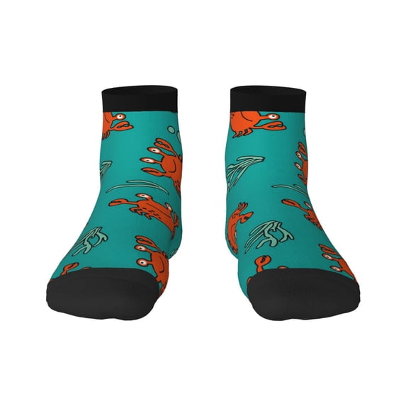 Naloa Colorful Crab Ankle Socks for Women Non Slip Socks No Show Socks Classic Low Cut Casual Socks Casual Socks