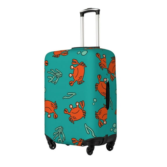 Naloa Colorful Crab Elastic Suitcase Protector, Travel Suitcase Protector Cover Fits 18-32in Suitcase(No luggage included)-Small