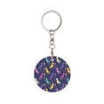 thumbnail image 1 of Naloa Colorful Dinosaur Print Round Keychain Keychain Key Ring, Key Tag, Key Chain Bulk for Gift Accessories (Round), 1 of 7