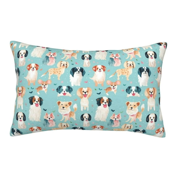 Naloa Colorful Dog Pillowcase, Throw Pillowcase, Wrinkle-Free, Stain-Resistant with Hidden Zipper for Bedroom Sofa - 14"x20"