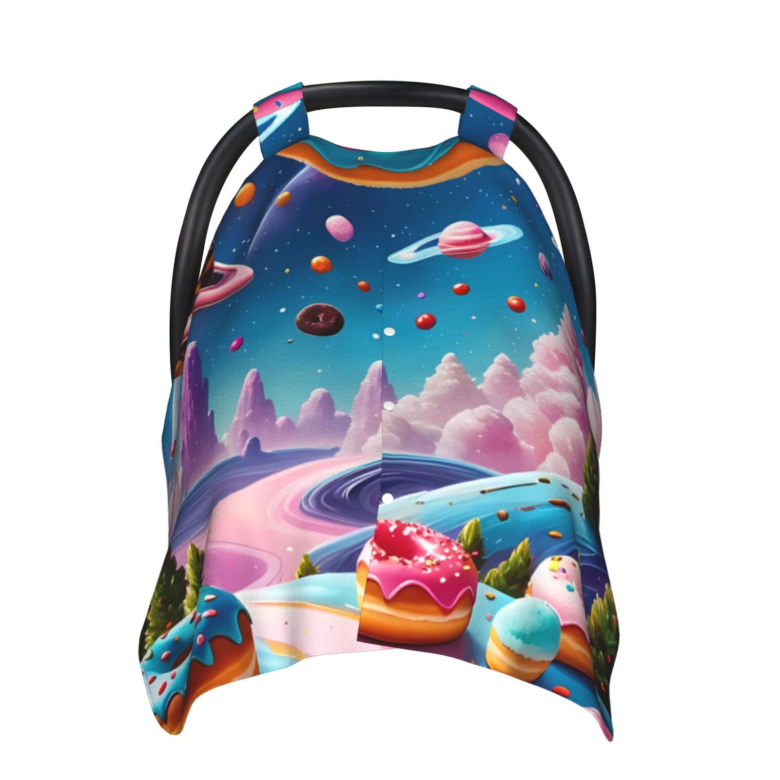 Naloa Colorful Donut Baby Car Seat Cover, Breathable Baby Carrier Cover, Multiuse Baby Carrier Cover & Nursing Breastfeeding Cover