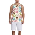 thumbnail image 1 of Naloa Colorful Donuts Basketball Jersey Reversible Men's Mesh Athletic Sports Shirts Training Practice S-4XLX-Large, 1 of 6