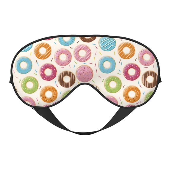 Naloa Colorful Donuts Print Sleep Mask for Sleeper, Light Blocking Sleeping Eye Mask for Women Men, Eye Shade with Adjustable Strap for Travel, Nap,Meditation