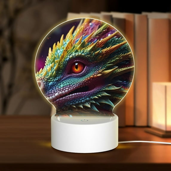 Naloa Colorful Dragon Head Profile Acrylic LED Night Light Custom LED Lights Personalized Nightlight Customized Gifts for Family Couples Friends