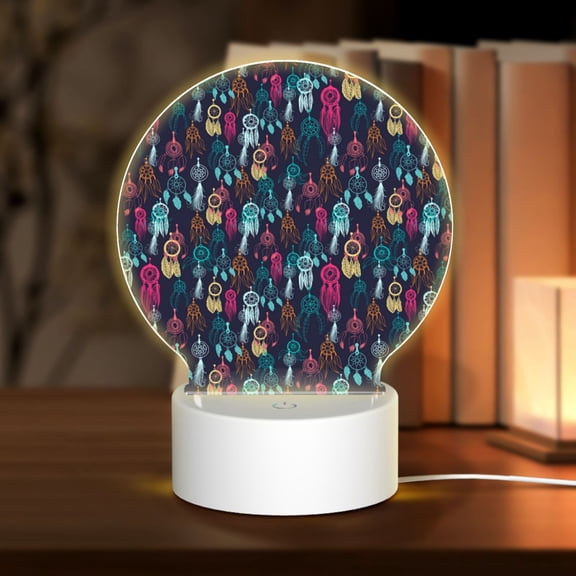 Naloa Colorful Dreamcatcher1 Acrylic LED Night Light Custom LED Lights Personalized Nightlight Customized Gifts for Family Couples Friends