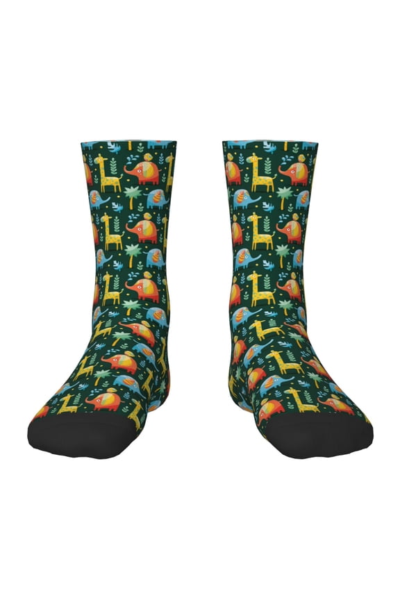 Colorful Elephants Kids Socks Unisex Kids and Toddlers' Crew Socks, ,1 Pairs