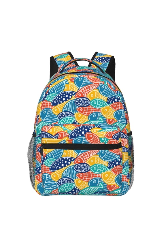 Colorful Fish 1 Print Solid Color Tie Formal Necktie for MenSuitable for business, daily life, work