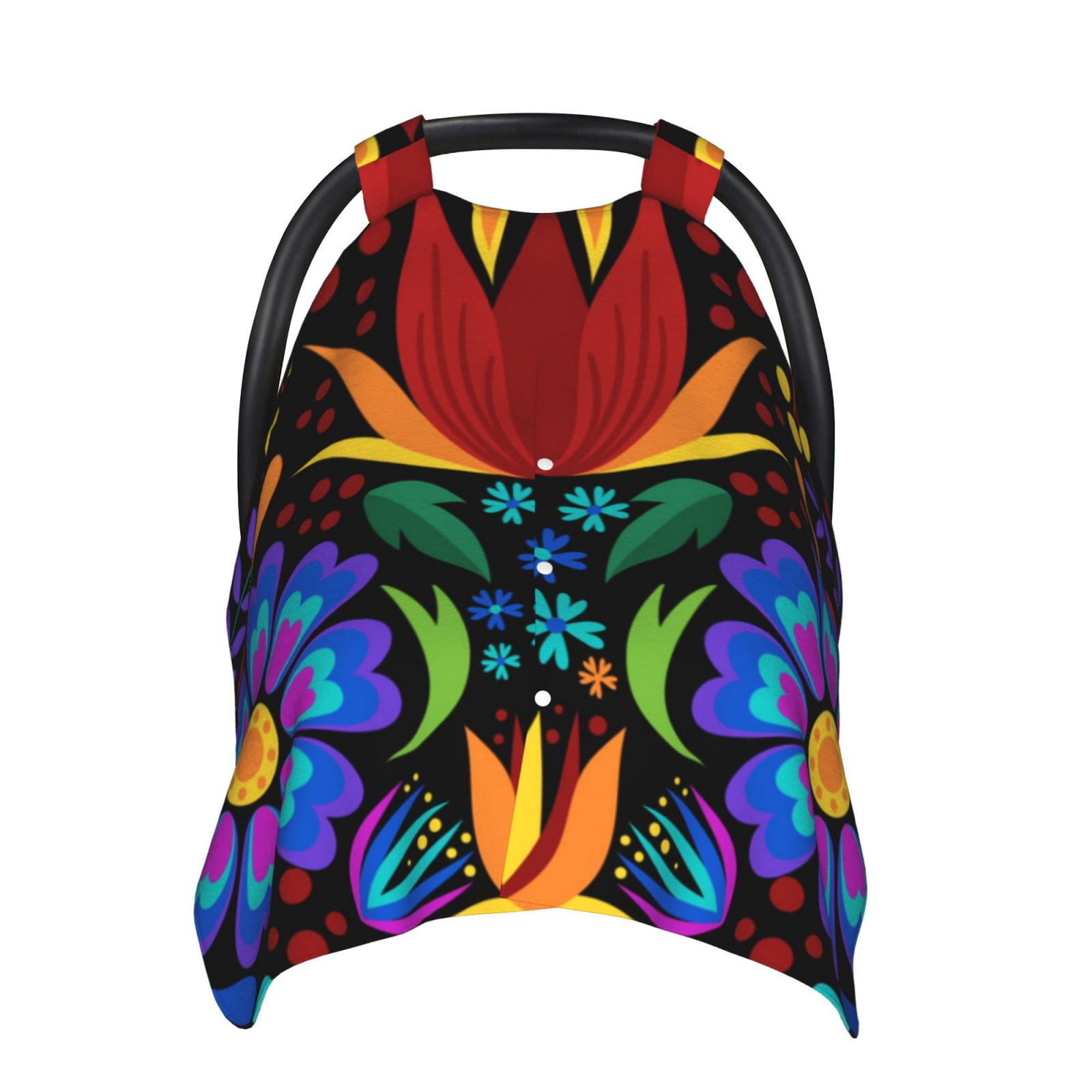 Naloa Colorful Floral Baby Car Seat Cover, Breathable Baby Carrier Cover, Multiuse Baby Carrier Cover & Nursing Breastfeeding Cover