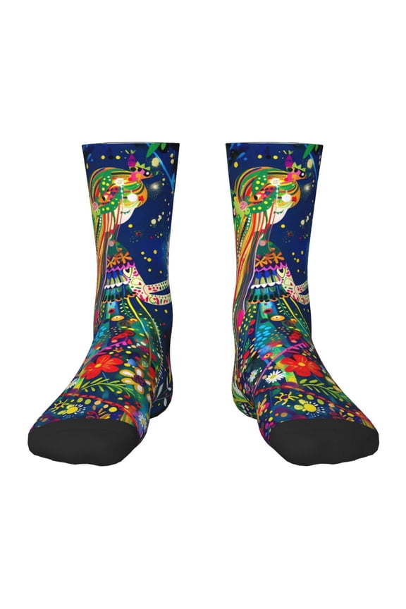 Colorful Floral Forest Fairy Kids Socks Unisex Kids and Toddlers' Crew Socks, ,1 Pairs