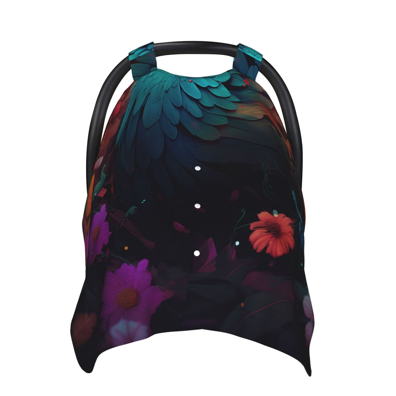 Naloa Colorful Flower Bird Baby Car Seat Cover, Breathable Baby Carrier Cover, Multiuse Baby Carrier Cover & Nursing Breastfeeding Cover