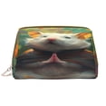 thumbnail image 1 of Naloa Colorful Flower Meditating Hamster Leather Makeup Bag for Purse Travel, Portable Small Cosmetic Organizer for Women and Girls, Make up Bag with Zipper, 1 of 8