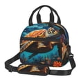 thumbnail image 1 of Naloa Colorful Flower Sea Turtle Print Lunch Bag for Women & Men Insulated Lunch Box or Cooler Lunch Tote Bags for Work, Travel, Outdoor, 1 of 5