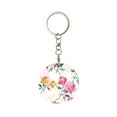 thumbnail image 1 of Naloa Colorful Flowers Print Round Keychain Keychain Key Ring, Key Tag, Key Chain Bulk for Gift Accessories (Round), 1 of 1