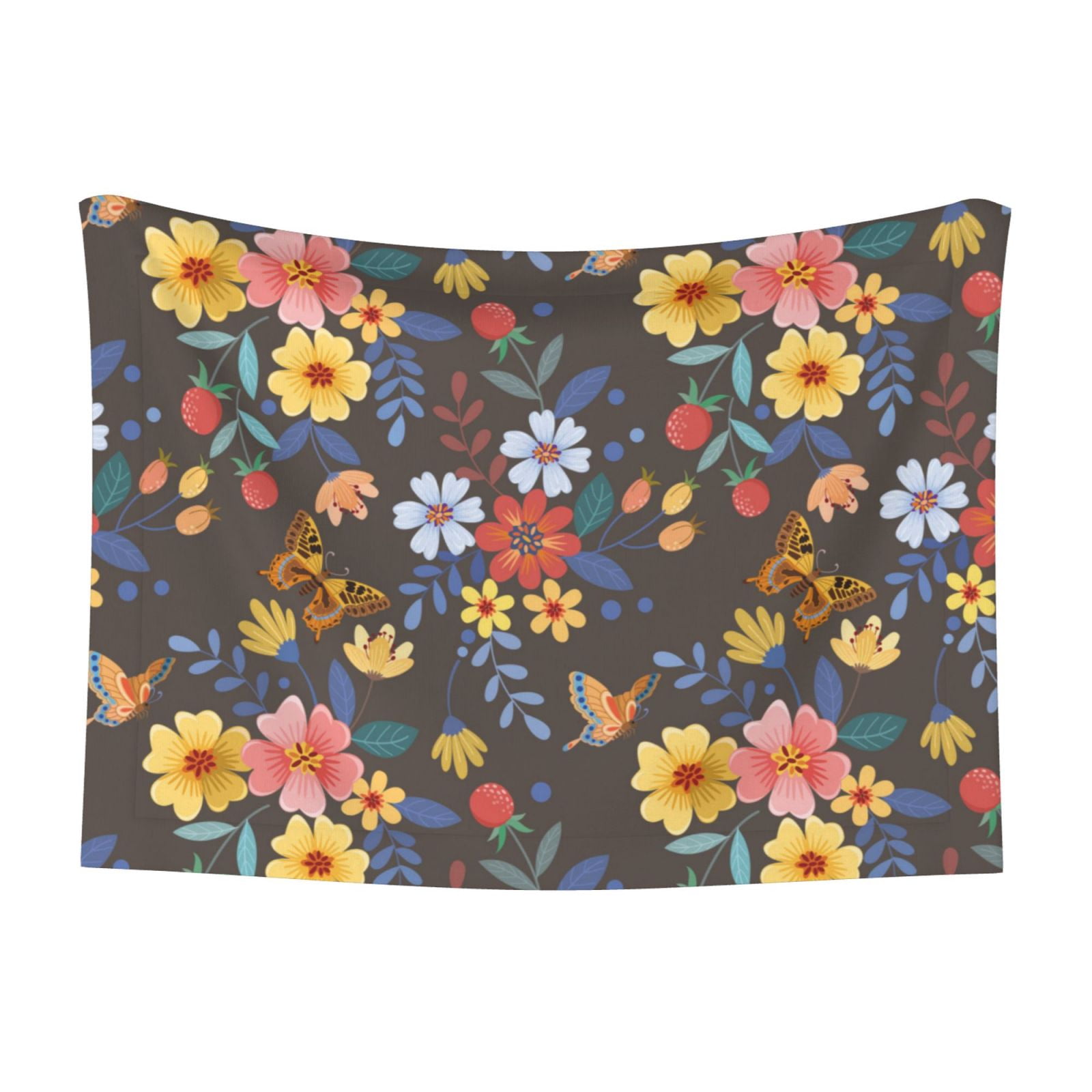 Naloa Colorful Flowers with Butterfly Dog Blanket, 3 Sizes Cat Blanket for Indoor Cats Large Medium Small Dog Gifts-Large