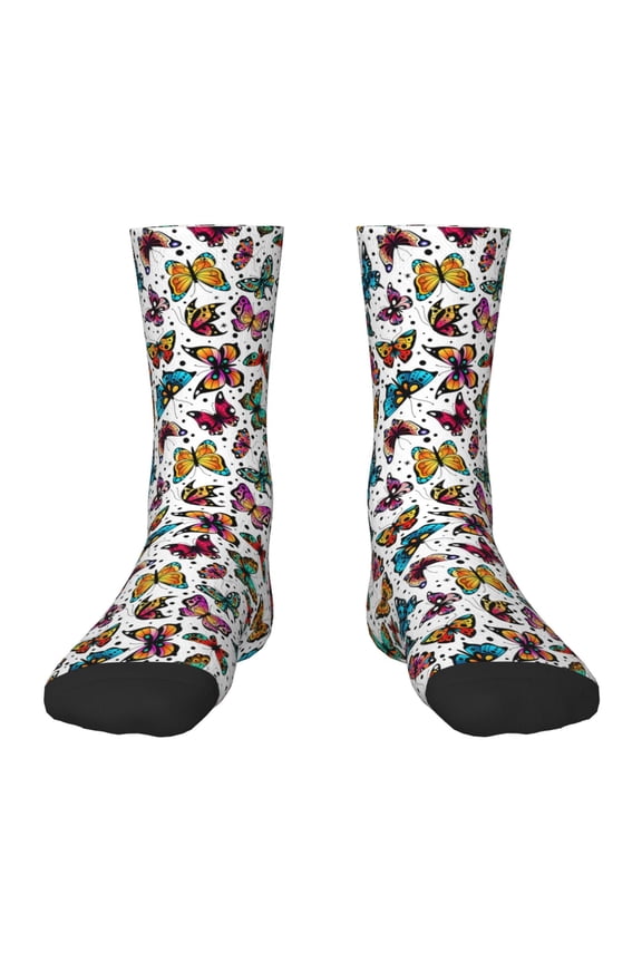 Colorful Flying Butterflies Kids Socks Unisex Kids and Toddlers' Crew Socks, ,1 Pairs