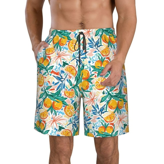 Naloa Colorful Fruits Men's Beach Shorts, Surfing shorts, Swim trunks, Quick Dry Swim Trunks for Surfing Beach Fun - X-Large