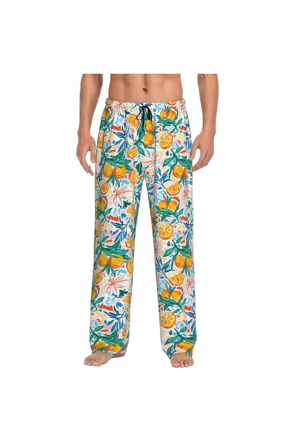 Colorful Fruits Pajama Pants Men, PJ Bottoms, Sleep & Lounge Pants-Medium