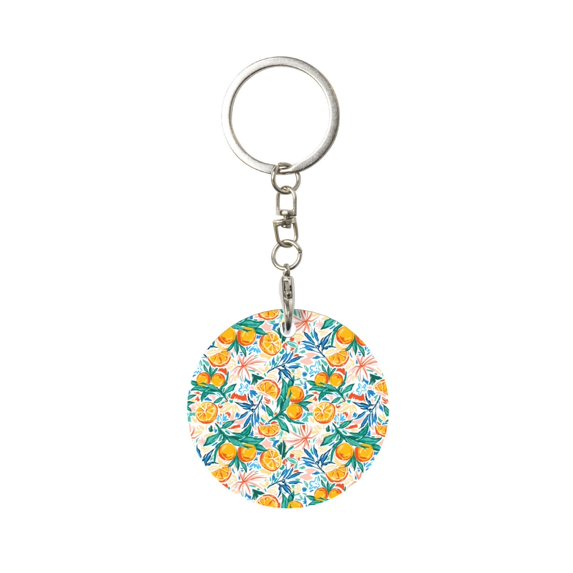 Naloa Colorful Fruits Print Round Keychain Keychain Key Ring, Key Tag, Key Chain Bulk for Gift Accessories (Round)