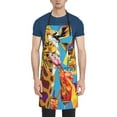 thumbnail image 1 of Naloa Colorful Giraffes with Drinks Apron Kitchen Aprons with Pockets for Women Men Chef, 1 of 8