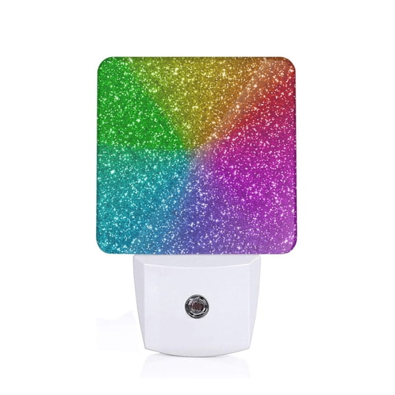 Naloa Colorful Glitter Night Lights Plug into Wall, Dusk to Dawn Sensor Warm White Led Night Light 0.5W, Nightlight suit for Adults, Bedroom, Bathroom, Hallway, Kitchen