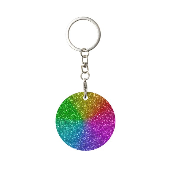 Naloa Colorful Glitter Print Round Keychain Keychain Key Ring, Key Tag, Key Chain Bulk for Gift Accessories (Round)