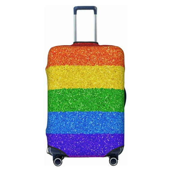 Naloa Colorful Glitter Rainbow Elastic Suitcase Protector, Travel Suitcase Protector Cover Fits 18-32in Suitcase - Large