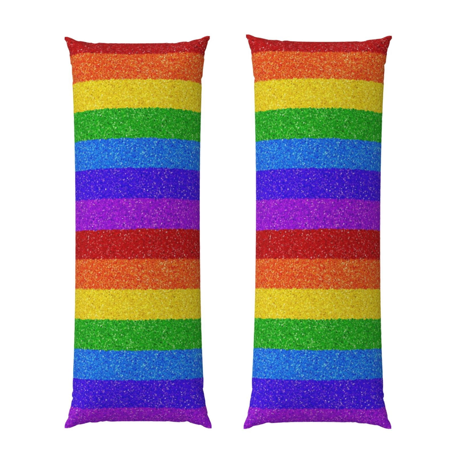 Naloa Colorful Glitter Rainbow Super Soft 20x60 Body Pillow Case,Long Side Hidden Zipper（PILLOWS ARE NOT INCLUDED）