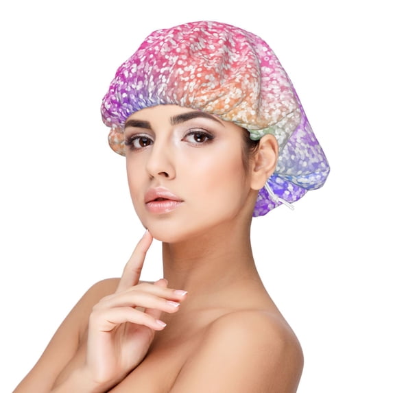 Naloa Colorful Glitters Adjustable Hair Bonnet for Sleeping, Hair Wrap Sleep Cap Turban for Women Men, Curly Straight Hair Long Large Braid Unisex