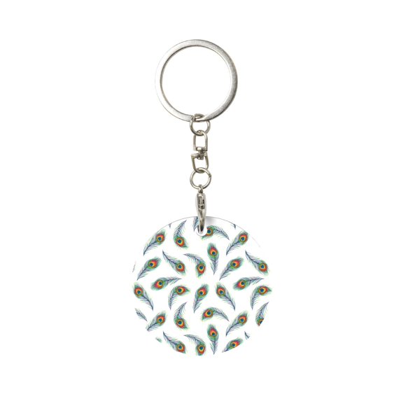 Naloa Colorful Grass Print Round Keychain Keychain Key Ring, Key Tag, Key Chain Bulk for Gift Accessories (Round)