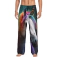 thumbnail image 1 of Naloa Colorful Haired White Horse Pajama Pants Men, PJ Bottoms, Sleep & Lounge Pants-Medium, 1 of 6