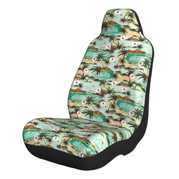 Naloa Colorful Hawaii Palms Car Seat Covers 2PCs Front Car Seat Covers Universal fit for Most Cars SUVs and Trucks - 2 PCS