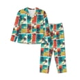 thumbnail image 1 of Naloa Colorful Hawaii Palms Pajamas for Women Set, Womens Pajama Sets, Lounge Sets for Women, 2pjs for Women-Large, 1 of 7