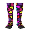 thumbnail image 1 of Naloa Colorful Hearts Thigh High Socks Extra Long Stretchy Sock Women Over Knee High Opaque Stocking Daily Wear, 1 of 6
