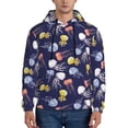 thumbnail image 1 of Naloa Colorful Jellyfish Men's Casual Hooded Collar Drawstring Hoodies Pullover Sweatshirts Casual Long Sleeve Shirts-4X-Large, 1 of 7