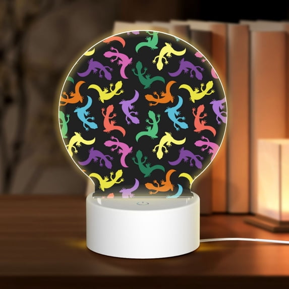 Naloa Colorful Lizards Acrylic LED Night Light Custom LED Lights Personalized Nightlight Customized Gifts for Family Couples Friends
