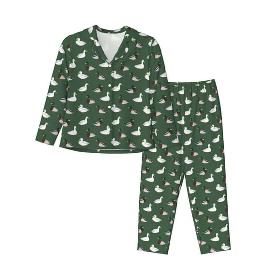 Naloa Colorful Mallard Duck Pajamas for Women Set, Womens Pajama Sets, Lounge Sets for Women, 2pjs for Women-Large